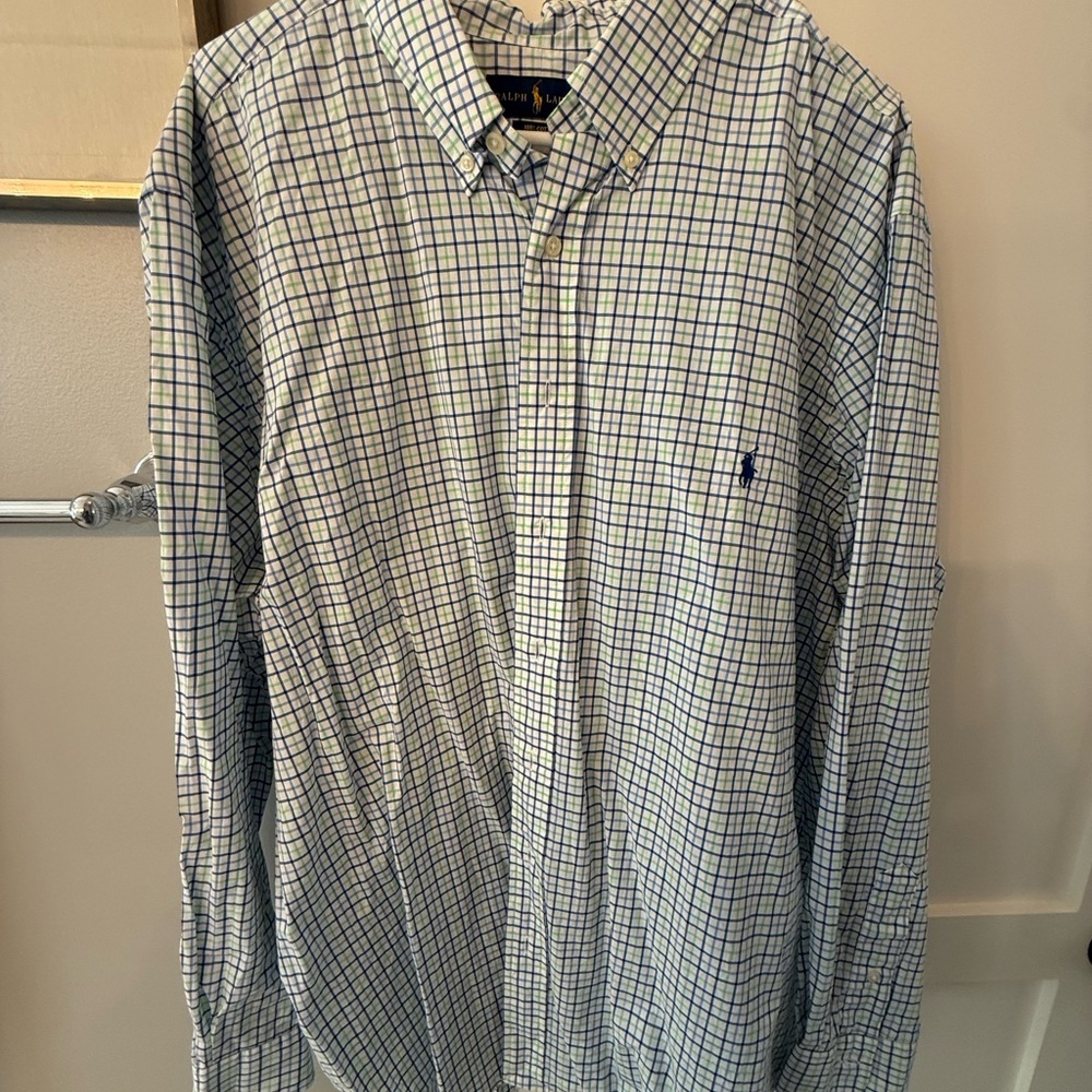 Ralph Lauren Blue and White Checkered Shirt